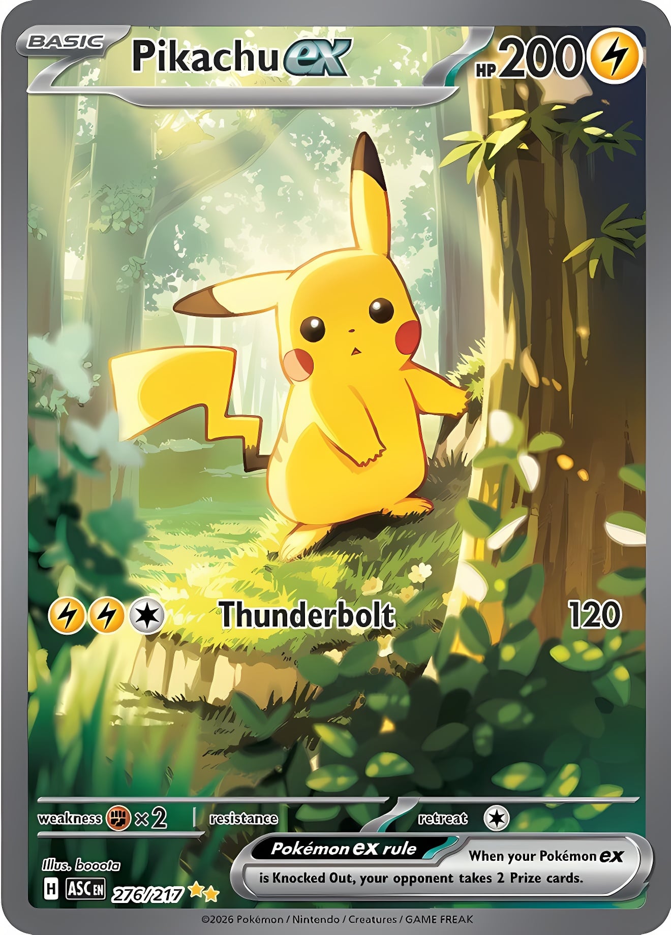 Pikachu ex full-art Pokémon card