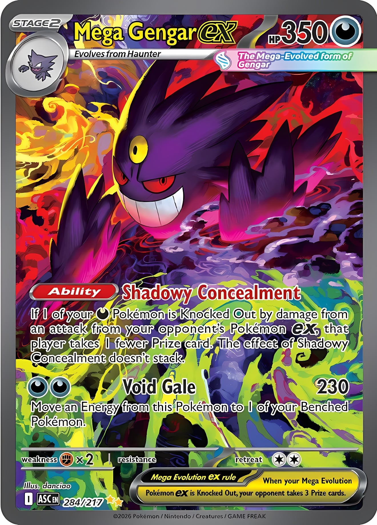Mega Gengar ex holographic Pokémon card